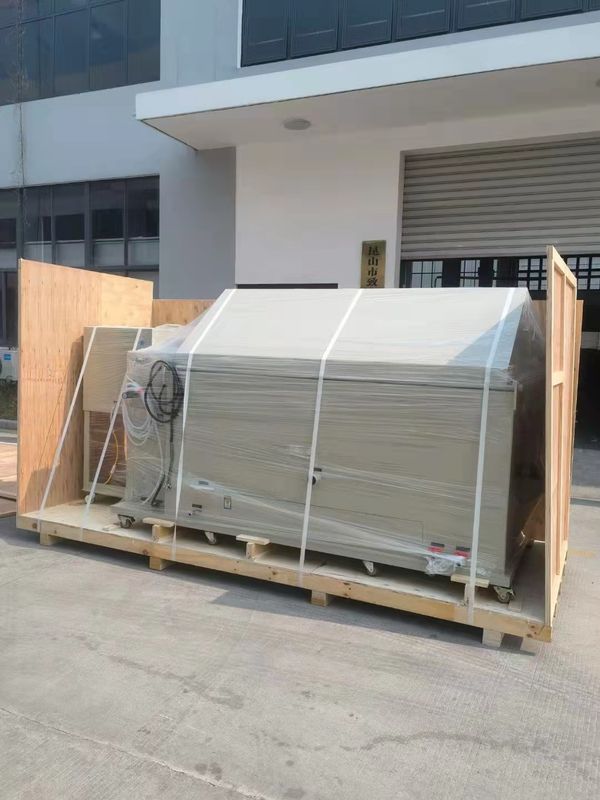 नमक स्प्रे टेस्ट 600L नमक स्प्रे चैंबर के लिए लैब पीवीसी सामग्री पर्यावरण परीक्षण उपकरण